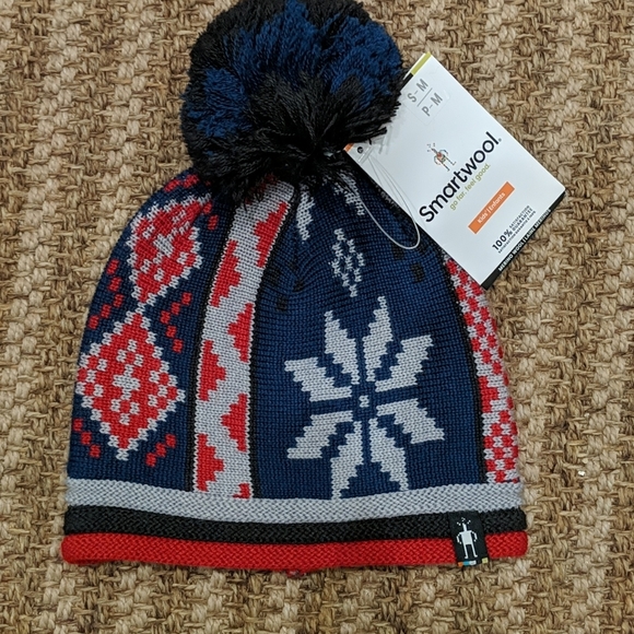 Smartwool New Kids Snowflake Alpine Pom Beanie - Picture 1 of 5